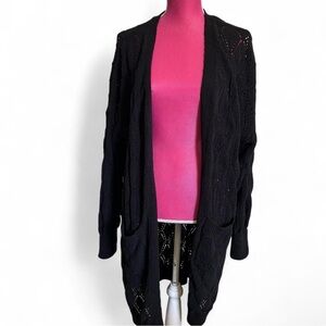 No Boundaries Black Open-Front Cardigan